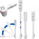 Outlet Extender Features Outlet for Hard-to-Reach Spaces, Sofas, etc. 2 AC Outlets, USB-C Ports, USB-A Ports. Extending 21''-28''Suitable for Placement Behind Bedside Tables, desks, Sofas, etc.