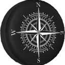 17 Inch Spare Tire Cover Weatherproof Sun Protection Wheel Tire Cover Universal Fit Trailers RV SUV Truck Camper Travel Compass