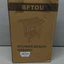 2-Tier Bamboo Shower Bench Small Shower Stool with Storage Shelf SPA Bathtub Shower Chair for Living Room Bedroom Bathroom, Natural