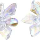 QTMY 1 Pair Crystal Flower Shoe Clips DIY Weeding Princess Shoes Decoration Accessories for Women Bride(Crystal Shoe Clips)