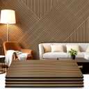 Acoustic Wood Wall Panels 4 Pack 47.6" x 23.6", Sound Proof Wooden Paneling for Walls, 3D Fluted Panel for Interior Wall Decor, Living Room, Bedroom - Teak (Cover Approx.31 sq.ft)