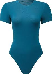 AUROLA Everyday Crew Neck Bodysuits Shirts, Going Out Short Sleeve Casual Basic Stretchy Fashion One Piece