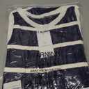 Women's 2025 Summer Striped Dress Casual Sleeveless Crewneck Knit Bodycon Split Midi Dresses with Belt L