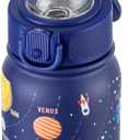 GOPPUS 12 oz Kids Water Bottle - Stainless Steel Insulated Water Bottle, BPA Free, Odorless, Durable and Reusable for School, Sports and Outdoor Activities (Blue Outer Space)