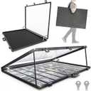 Ultra-Thin 31.4x23.6in Aluminum Card Display Case with Felt Tote Bag, Black | High-transparency, Scratch-resistant, Large Capacity, Holding 45 cards, 3 Anti Theft Locks, Shock-resistant