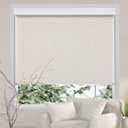 Persilux Free-Stop Cordless Blinds for Windows Shades Light Filtering Roller Shades for Windows (Cream 24" W x 72" H) Natural Woven Fabric UV Protection Insulation Roller Blinds for Windows, Home