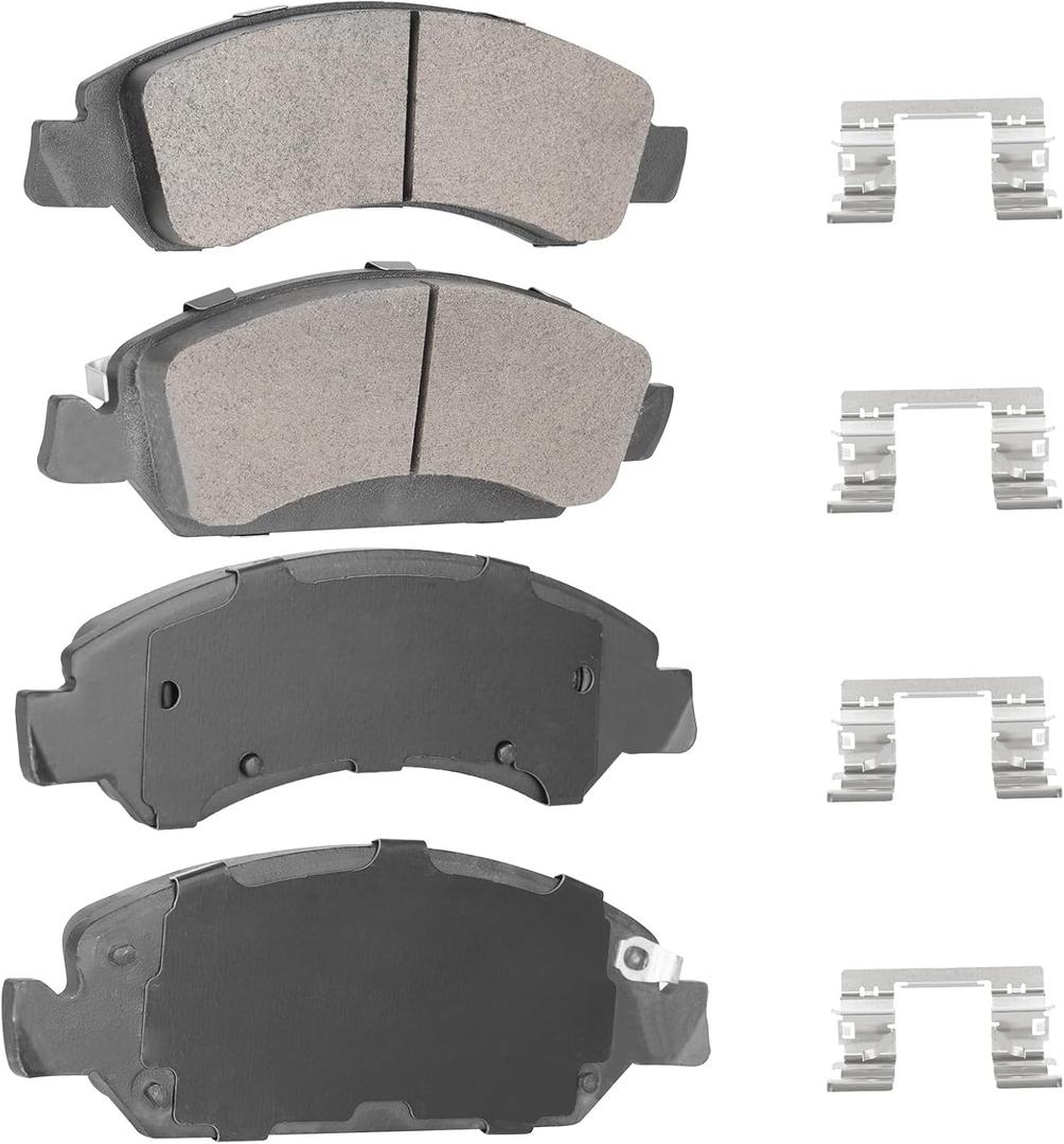 ILONPA Front Semi-metal Disc Brake Pads Set for 05-18 Chevy Silverado 1500 Suburban Express Avalanche Tahoe, for GMC Sierra 1500 Savana Yukon XL, for Cadillac Escalade ESV EXT 4PCS(With Hardware)