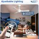 Depuley 42-Inch Ceiling Fan with Light: White 3 Blade Outdoor Fans for Patios - Dimmable Indoor Ceiling Fan with Remote Control Fandelier for Bedroom Ultra Quiet DC Motor Reversible 6 Speed
