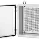 Junction Box, IP67 Waterproof Plastic Enclosure for Electrical Project, Hinged Transparent Cover, Includes Mounting Plate and Wall Bracket 220170110mm (8.6"6.7"4.3" TC)