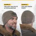 2SBR 2SABERS Warm Outdoor Winter Fleece Beanie with Patch Panel  Skull Watch Cap Hat Olive Green (M)