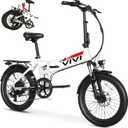 Vivi Folding Electric Bike for Adults, 20" x 2.4 Fat Tire Ebike, Peak 750W Foldable Electric Bicycle, 20MPH Commuter E-Bike with 48V Removable Battery, 7 Speed, SGS Certified to UL2849