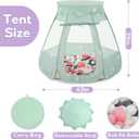 Baby Ball Pit Tent with 50 Balls - For Toddlers, Pink/White/Gray Princess Playhouse with Carry Bag, 109x90cm