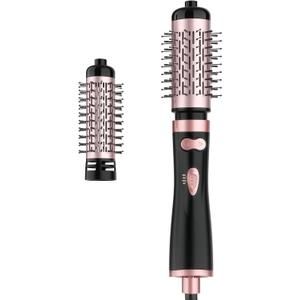WEEYUM Rotating Blow Dryer Brush - Spin Hair Dryer with 2 Interchangeable Brushes (1.5" & 2"), 3-in-1 Hot Air Spin Brush Set for Hair Volumizing/Drying/Straightening/Curling