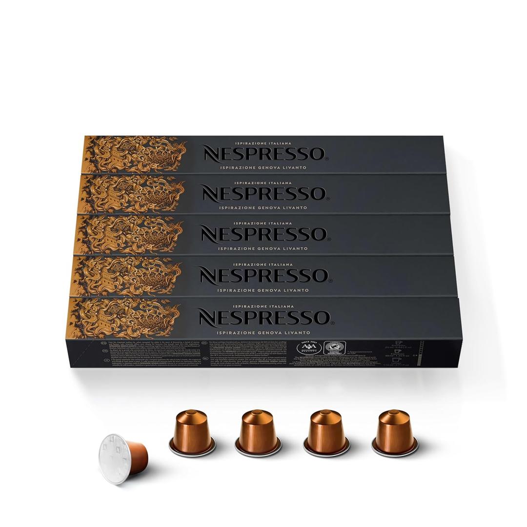 Nespresso Capsules Original, Livanto, Medium Roast Espresso Coffee, 50-Count Espresso Pods