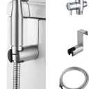 Handheld Toilet Bidet Sprayer for Toilet-Adjustable Water Pressure Control with Bidet Hose for Feminine Wash, Stainless Steel Brushed Nickel Bidet Faucet Cloth Diaper for Baby Wash