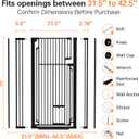 55" Extra Tall Cat Gate 31.5"-42.5" Wide Pet Gate Indoor Black