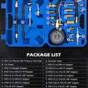 Orion Motor Tech Fuel Pressure Test Kit, Fuel Pressure Tester with 0-140 psi Fuel Pressure Gauge Hoses Adapters, Heavy-Duty Fuel Pressure Gauge Kit Gasoline Car Truck Motorcycle Diagnostic Tool