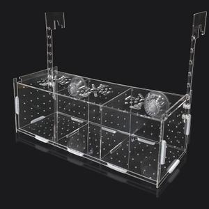PINVNBY Acrylic Fish Breeding BoxGuppy breeding Box Acrylic Fish Isolation Box Aquarium Incubator with Suction Cups for Guppy Shrimp Small Baby Fishes3.9 x 3.9 x11.8 in