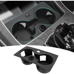 Cup Holder Organizer Compatible with BMW X5 G05 (2019-2023) / X6 G06 (2020-2023) / X7 G07 (2019-2023) Accessories, Noise-Free Water & Dust Proof Silicone Insert Console Drink Holder