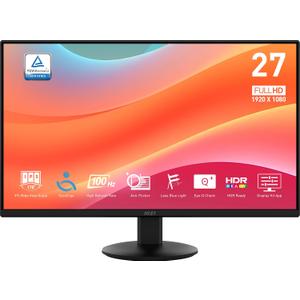Msi PRO MP242LE 24-inch IPS 1920 x 1080 (FHD) Computer Office Monitor, 100Hz, Adaptive Sync, HDMI, DisplayPort, Tilt, 4-Side Slim Bezel 1ms, Black