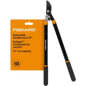 Fiskars Loppers for Tree Trimming, Heavy Duty, with Extendable Handle (24.5"-37" Range), Sharp Bypass Steel Blade Tree Branch Cutter up to 1.5-Inch Diameter Cut Capacity Fiskars Loppers for Tree Trimming, Heavy Duty, with Extendable Handle (24.5"-37" Range), Sharp Bypass Steel Blade Tree Branch Cutter up to 1.5-Inch Diameter Cut Capacity