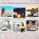 BeeGreen Embroidery Monogram Initial Tote Bag for Women Teacher Mom Friend Personalized Gift for Birthday Beach Work Wedding (Natural & Black)