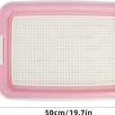 Dog Potty Tray for Small Dogs, Puppy Potty Training Tray 19.7"x14.5" Indoor Dog Toilet, Leak-Proof Pet Pads Holder (Pink)