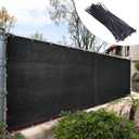Royal Shade 4' x 12' Black Fence Privacy Screen Windscreen Cover Netting Mesh Fabric Cloth - Cable Zip Ties Included
