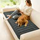hyha Couch Covers for Dogs Washable, Non Slip Plush Dog Sofa Protectors, Fuzzy Pet Couch Covers for 3 Cushion Sofa Pet Friendly (Dark Grey, 27.6" x 47")
