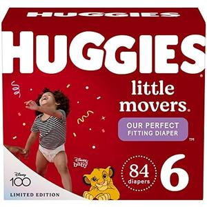 Huggies Little Movers Baby Diapers, Size 6 (35+ lbs), 84 Ct