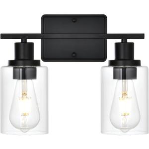 2-Light Bathroom Light Fixtures,Modern Black Bathroom Vanity Light,Bathroom Lighting Fixtures Over Mirror,Black Wall Lamp for Bedroom,Wall Lights for Living Room,Hallway