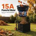 GRASSTIGON Electric Leaf Mulcher Shredder, 15 Amp, 8400 RPM, 17:1 Ratio