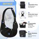 SlowTon Dog Carrier Sling - Thick Padded Shoulder Strap Adjustable Dog Carriers for Small Dogs, Puppy Carrier Purse for Pet Cat with Front Zipper Pocket Safety Belt Machine Washable Waterproof Black L