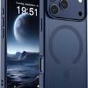 SUPFINE Magnetic for iPhone 17 Pro Case (Compatible with MagSafe)(Military Grade Drop Protection) Translucent Matte Shockproof with Anti-Fingerprint Phone Cover,Dark Blue