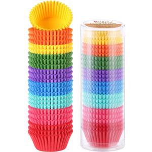 Gifbera Colored Mini Paper Cupcake Liners Vibrant Muffin Baking Cups 400-Count