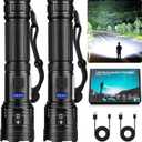 Bitlyle Rechargeable LED Flashlights High Lumens, 99, 000 Lumens Super Bright Flashlight 7 Modes w/ COB Work Light, Powerful Flash Light for Outdoor Emergency Hiking Camping