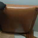 VASAGLE Accent Chair, PU Leather Armchair, Button Tufted Living Room Chair, Thick Cushion, Mid Century Modern Lounge Seating for Bedroom, Reading Nook, Home Office, Brown ULYY200KZ02S