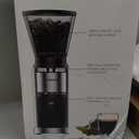 Aromaster Burr Coffee Grinder with 48 Gind Settings, Conical Coffee Bean Grinder for Home Use,Stainless Steel,40 Seconds Adjustable Timer,Anti-static,Easy to Clean with Brush (Lunar Silver)