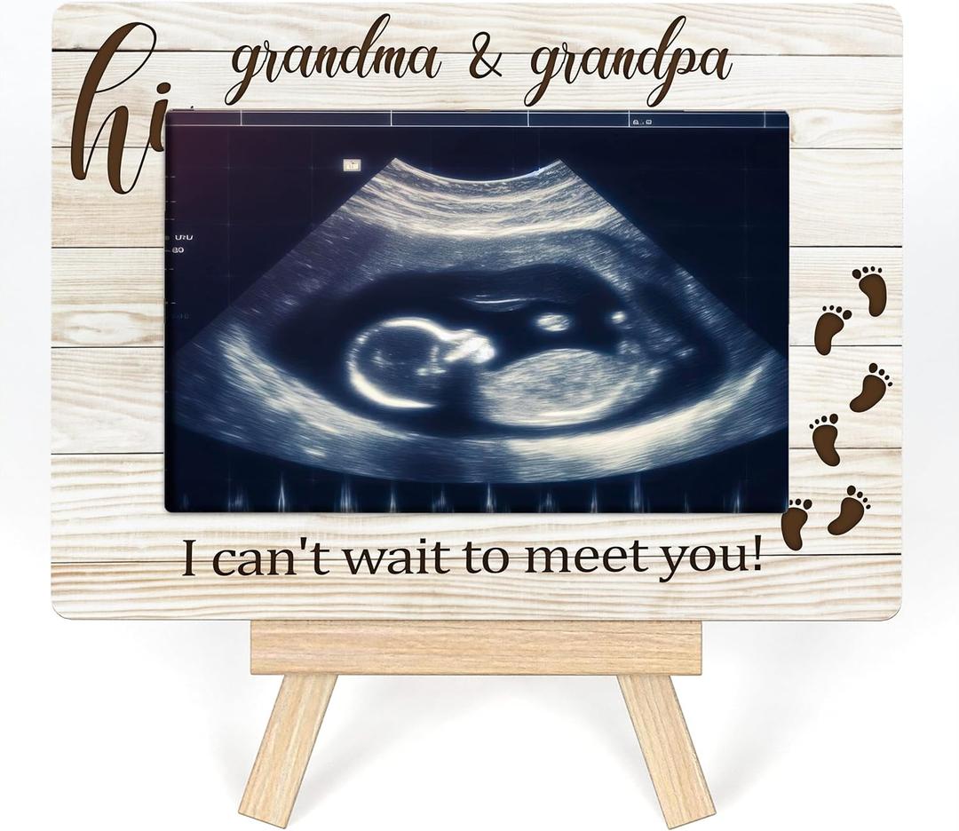 Grandparents Picture Frames, Baby Picture Frame New Grandparent Gifts, Baptism Gift For Newborn Baby Picture Frame, I Can't Wait To See You Frame, Tabletop Picture Frames With Easel (A24)