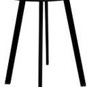 Outdoor Side Table, Weather Resistant Patio Small Side Table Outdoor Indoor Round Metal Steel Small Side Table, Waterproof End Table for Garden Balcony Yard, Black (15.76"x19.7")