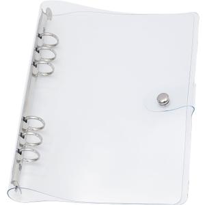 Journal Binder Cover A5 Clear Plastic Planner Cover Notebook Binder Refillable Notebook Shell (6.7x9.2) for Round-Ring Planner Pages (Inner Paper Not Included)