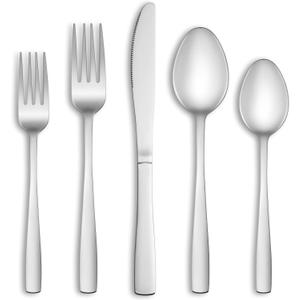 60 Piece Silverware Set Service for 12,Premium Stainless Steel Flatware Set,Mirror Polished Cutlery Utensil Sets,Durable Home Kitchen Eating Tableware Sets,Include Fork Knife Spoon,Dishwasher Safe