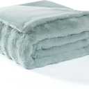 Modern Threads Water-Resistant Faux Rabbit Fur Pet Blanket for Dogs & Cats  Ultra-Soft Couch, Bed & Crate Protector, 30x40 Light Blue