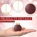 24 Pcs Ceramic Matte Christmas Ball Ornaments Burgundy Forest Green Beige Textured Rustic Neutral Christmas Balls for Xmas Trees Modern Multicolor Ornaments 1.7 Inch for Garland Fireplace Home Decor