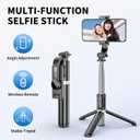 Selfie Stick Tripod, All in One Extendable & Portable iPhone Tripod Selfie Stick with Wireless Remote Compatible with iPhone 17 16 15 14 13 12 pro Xs Max, Galaxy Note10/S20/S10/OnePlus 9/9 PRO etc