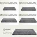 Washable Dog Bed Mat Ultra Soft Dog Crate Pad Comfy Fluffy Pet Kennel Beds Dog Sleeping Mattress for Large Jumbo Medium Small Dogs, 41 x 27 Inch, Gray