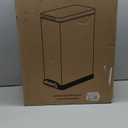 Home Zone Living 12 Gallon Slim Kitchen Trash Can with Soft Close Lid, Step Pedal, Bag Tuck Band, and Removable Liner, Stainless Steel, Silver