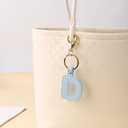 2 x Junyuerly Initial letter Keychains for Women,Pink Blue White Coffee Leather Key Chain Cute Bag Charms Car Key Accessories