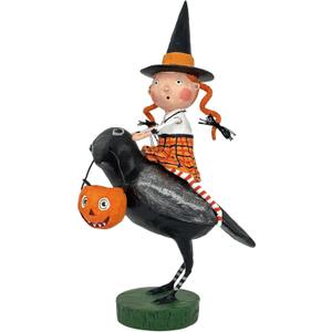 ESC by Artist Lori Mitchell Halloween 17276 Raven's Flight Witch Figurine, 7.5 Inches Tall, Multicolor