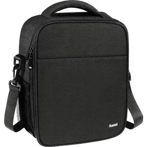 Hsmienk Lunch Box for Men, Large Lunch Bag for Adults Water Resistant Insulated Lunch Bag, Reusable Lunch Box Portable Lunchbox Tote Bag with Adjustable Shoulder Strap for Office Work, Black